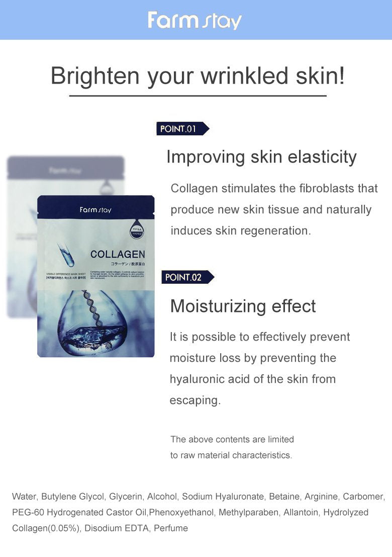 FARMSTAY VISIBLE DIFFERENCE MASK SHEET COLLAGEN - 1ea