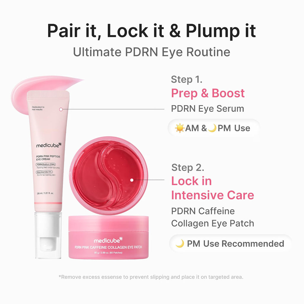 Medicube PDRN Pink Caffeine Collagen Eye Patch - 60pcs