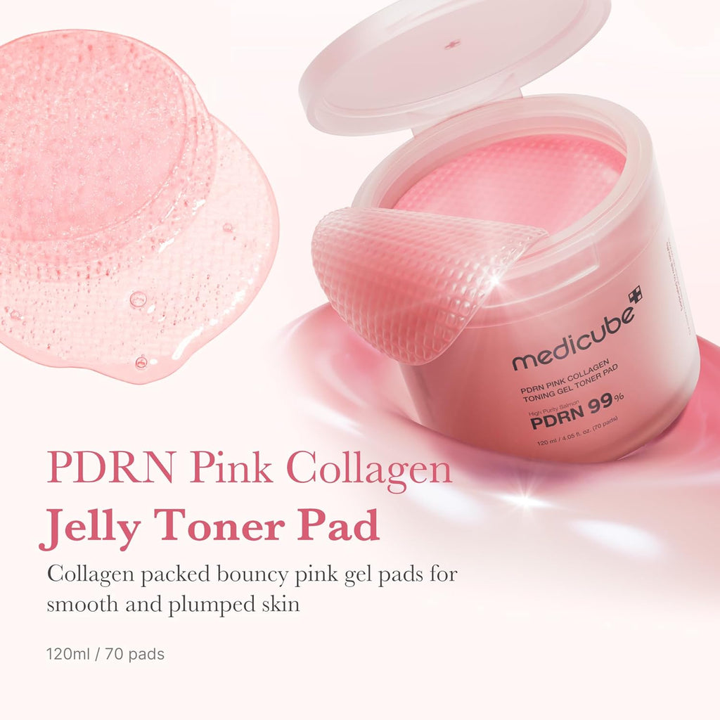 MEDICUBE PDRN PINK TONING GEL TONER PAD - 70ea
