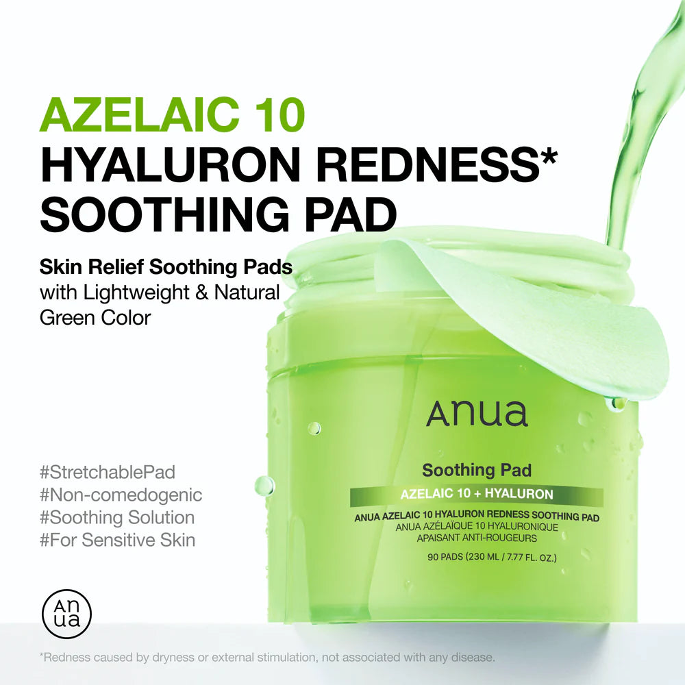 ANUA AZELAICACID 10 HYALURON REDNESS SOOTHING PAD - 230ml - Yuna