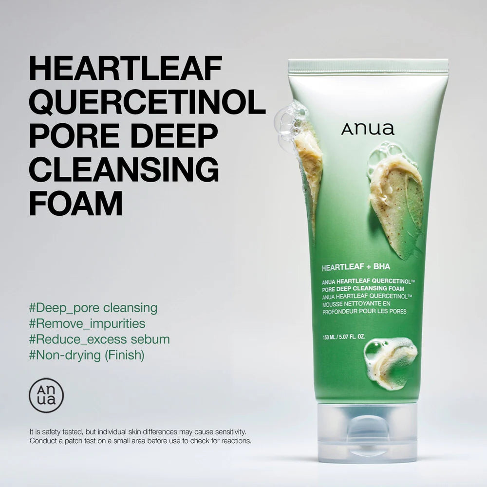 ANUA HEARTLEAF QUERCETINOL CLEANSING FOAM - 150ml - Yuna