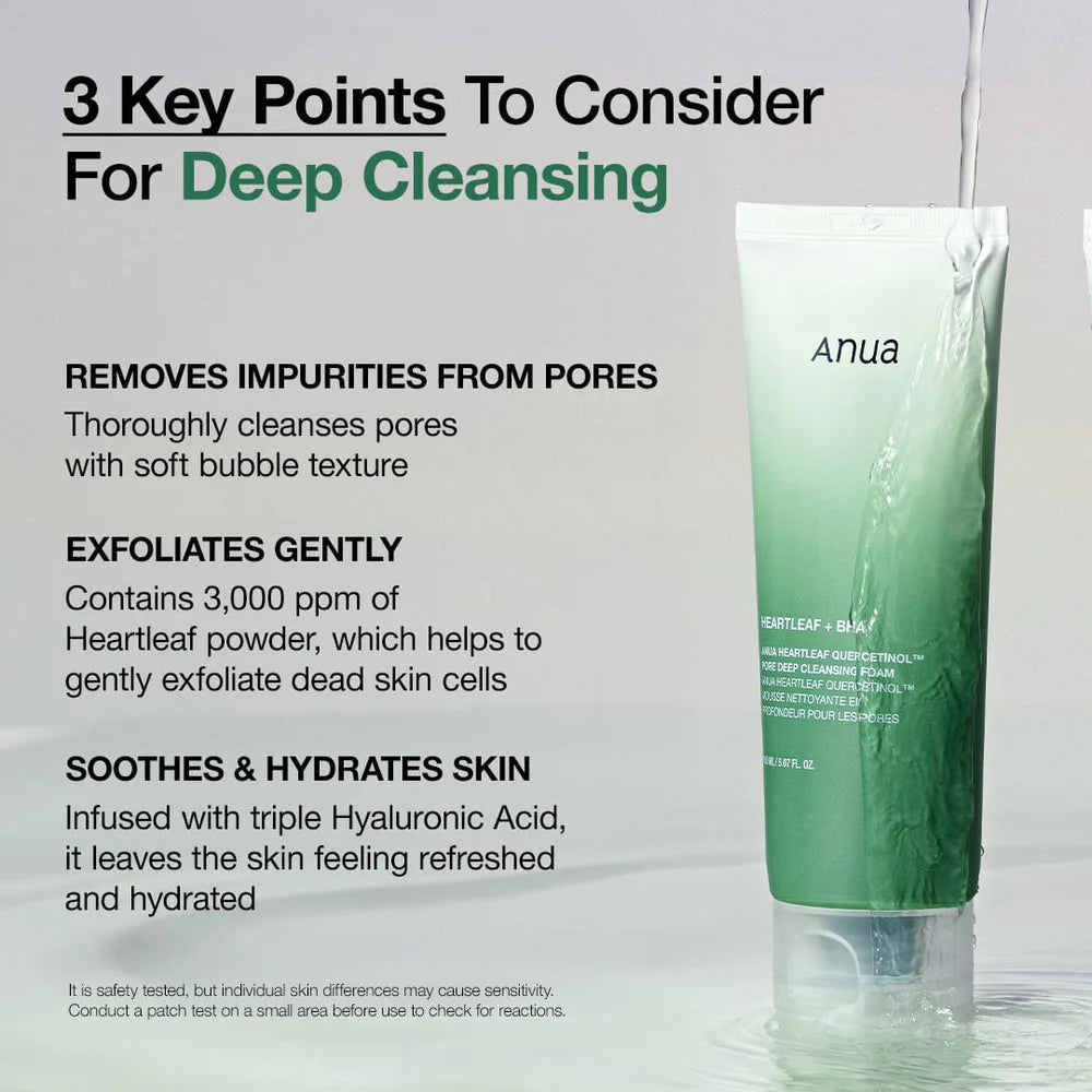 ANUA HEARTLEAF QUERCETINOL CLEANSING FOAM - 150ml - Yuna
