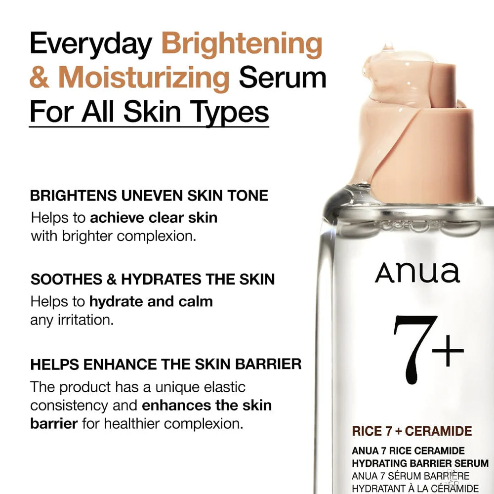 ANUA RICE 7 CERAMIDE HYDRATING BARRIER SERUM - 50ml - Yuna