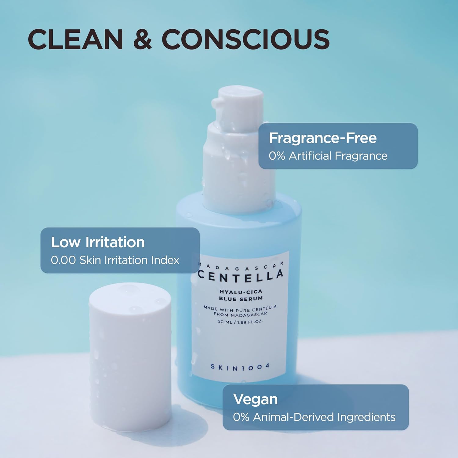 SKIN1004 MADAGASCAR CENTELLA HYALU-CICA BLUE SERUM - 30ml - Yuna