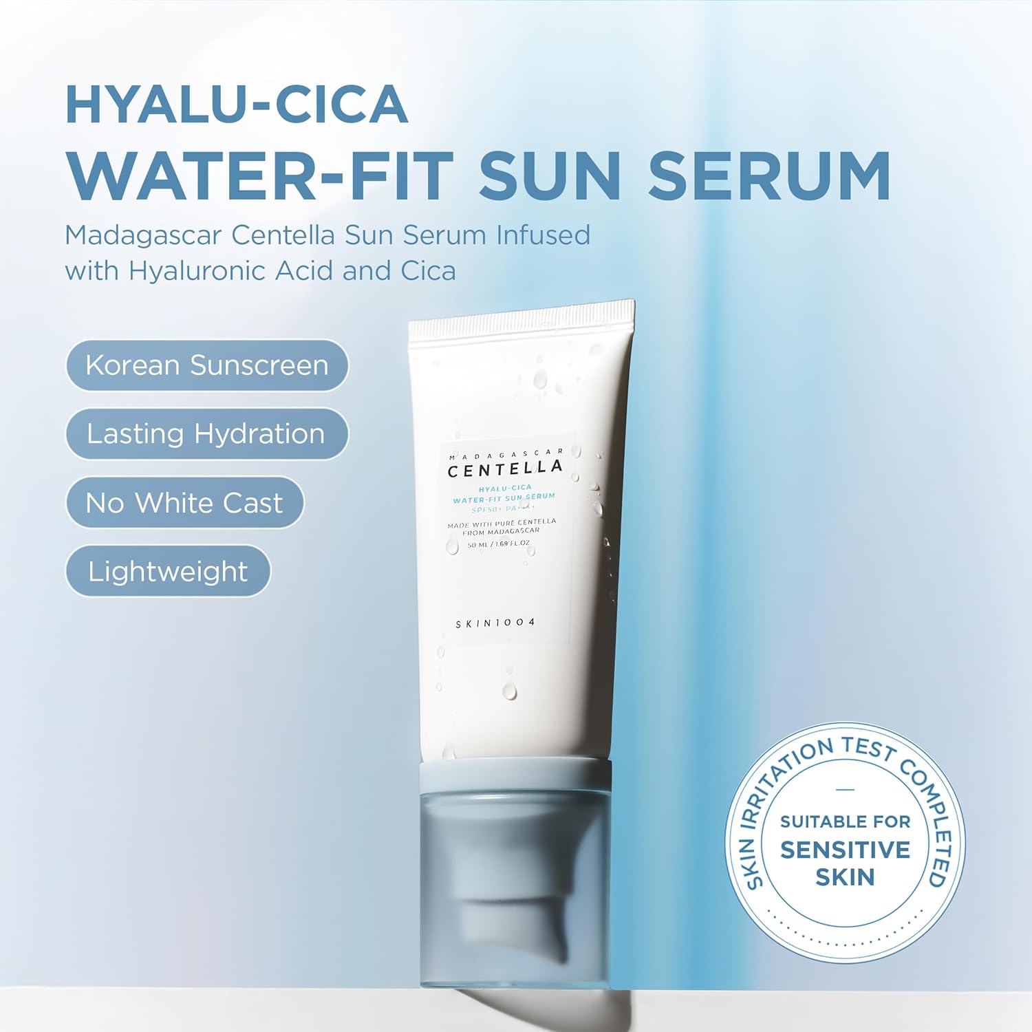 SKIN1004 MADAGASCAR CENTELLA HYALU-CICA WATER-FIT SUN SERUM - 50ml - Yuna