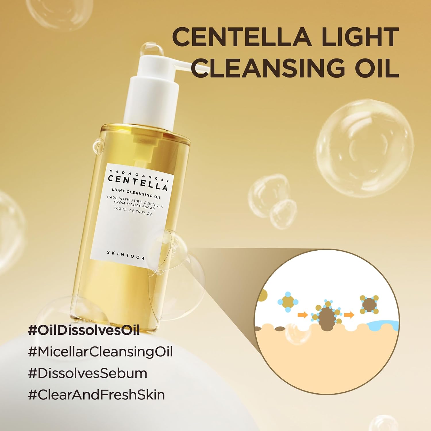 SKIN1004 MADAGASCAR CENTELLA LIGHT CLEANSING OIL - 200ml - Yuna